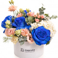 Aranjament floral cu Trandafiri albaștri „Blue Dream”