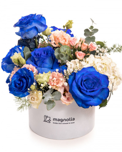 Floral arrangement with Blue Roses „Blue Dream”