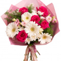 Buchet crizanteme si gerbera