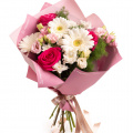 Buchet crizanteme si gerbera