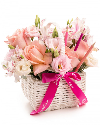  "Back to school" flower basket with colorful pencils