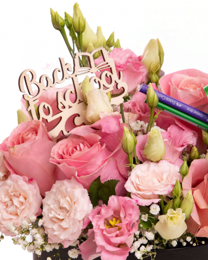 “First Day of School” Pink Flower Arrangement – the image 2