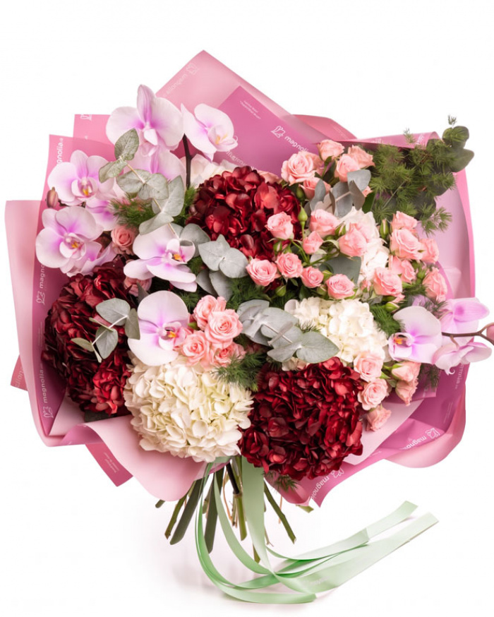 Buchet Hortensii și Orhidee "Timeless Charm” – imaginea 2