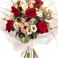 Buchet cu Trandafiri și Eustoma „Graceful”