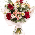 Buchet cu Trandafiri și Eustoma „Graceful”