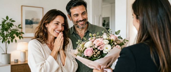 Flori pentru nași: ce buchet sau aranjament floral alegi pentru a le mulțumi