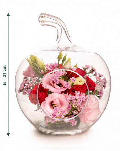 Floral Arrangement in Decorative Vase „Pink & Red”